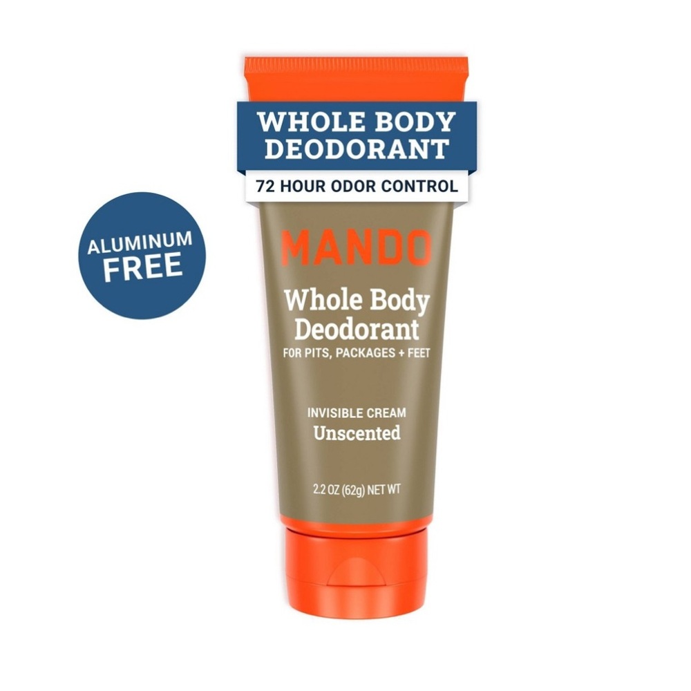3 Counts Mando Unscented Whole Body Deodorant Invisible Cream - Orange and Brown